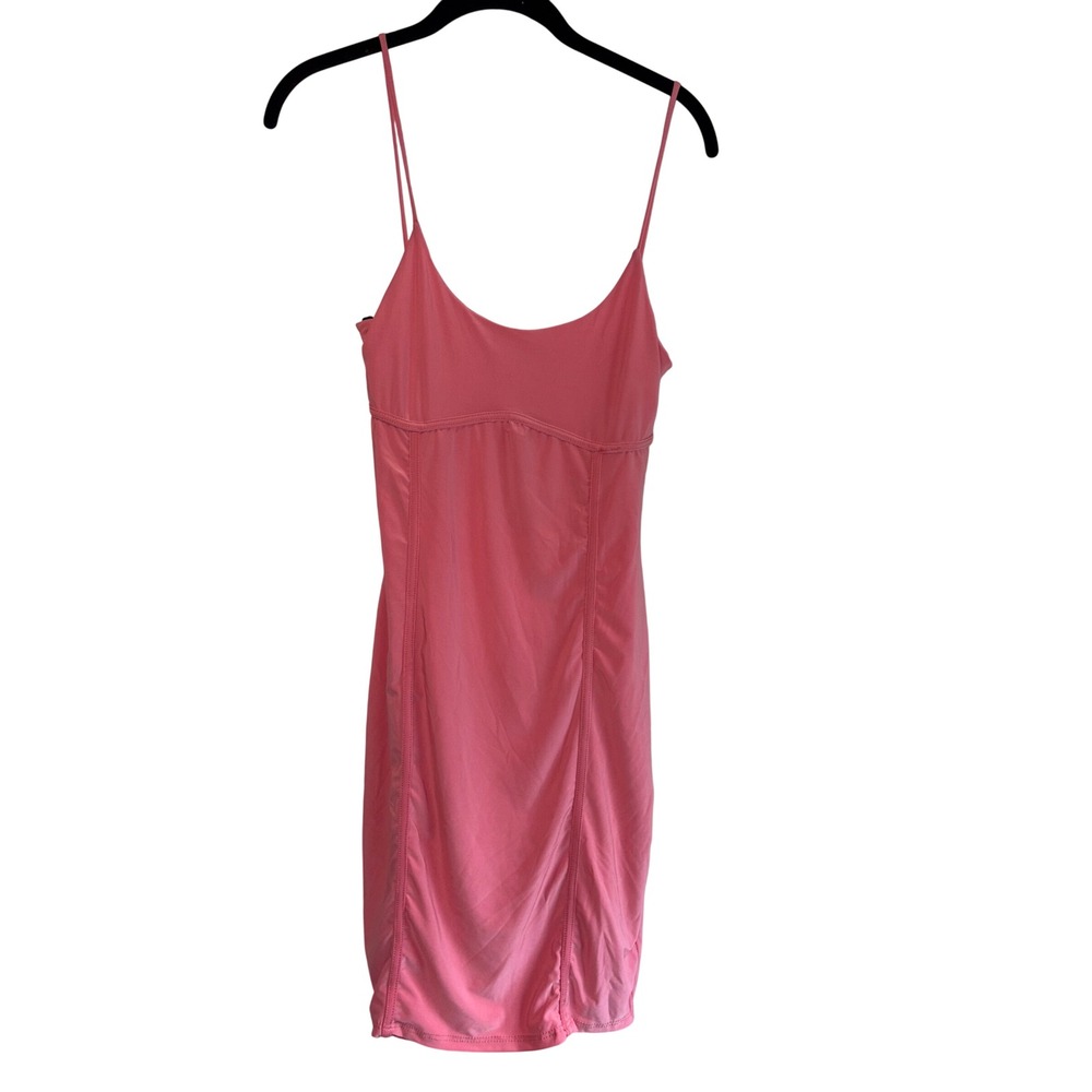 21 Saints Pink Bodycon Dress Ruched‎ Mini Spaghetti Strap Party Medium